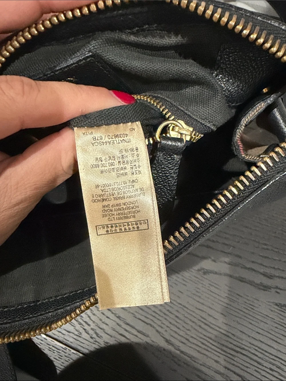 Burberry Black Leather Messenger Bag with Gold Logo